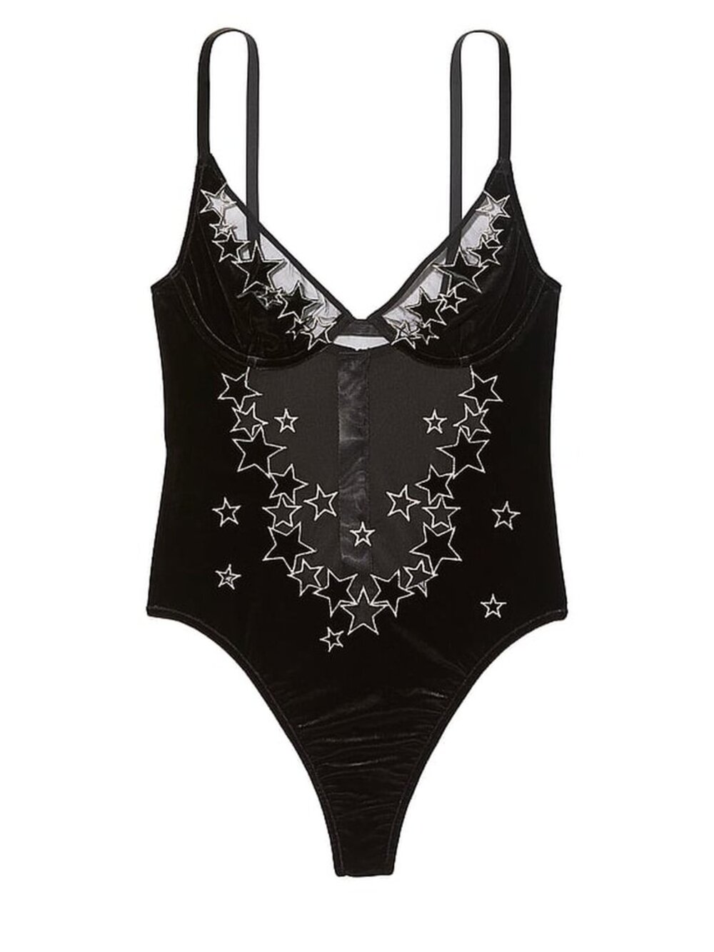 New! Victoria's Secret Very Sexy Starstruck Velvet Bodysuit XS 40110